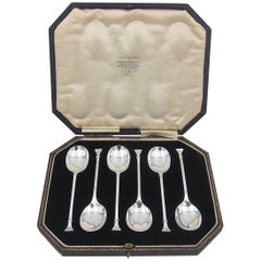 Antique Set of 6 Sterling Silver Spoons from Cooper Brothers and Sons of Sheffield 1925