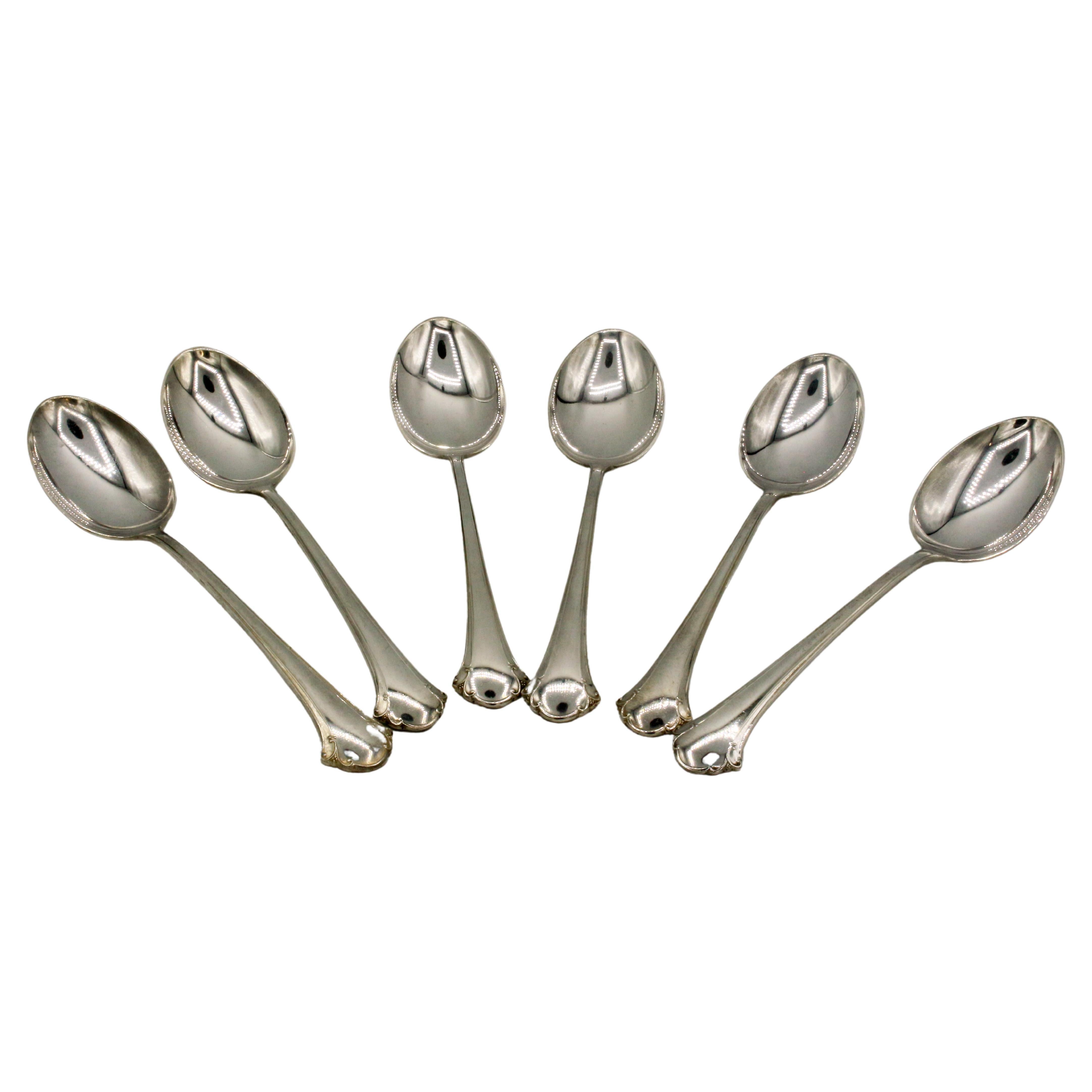 Set of 6 Sterling Silver Teaspoons by Towle For Sale
