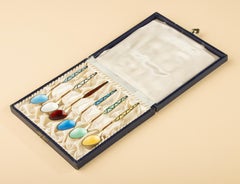 Set di 6 cucchiaini in argento 925 - smaltati - AS Sterling Denmark - Egon Lauridsen