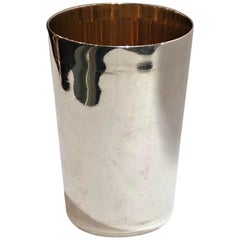 Set of 6 Sterling Silver Tumblers with 24-Karat Gold Interiors, circa 1900