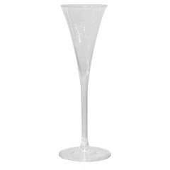 Set of 6 Steuben Crystal Fluted Champagne Glasses with Engraved Birds & Monogram