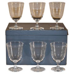 Set of 6 Steuben Wine Glasses in Original Box, Circa 1950's