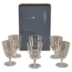 Set of 6 Steuben Wine Glasses in Original Box, Circa 1950's