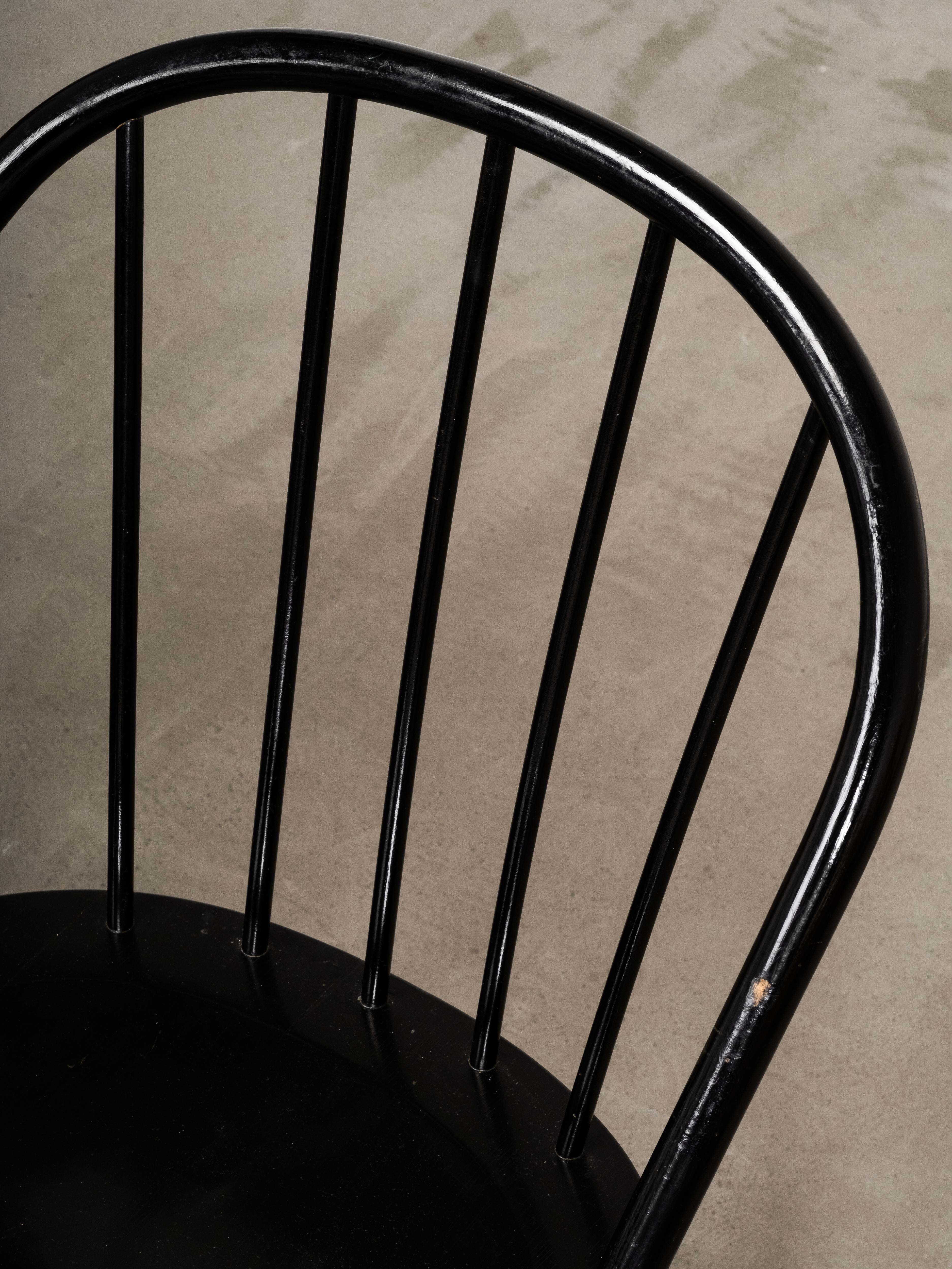 Ensemble de 6 chaises de salle à manger à dossier en forme de bâton par Carl-Gustaf Hiort af Ornäs, Finlande, années 1950 en vente 7