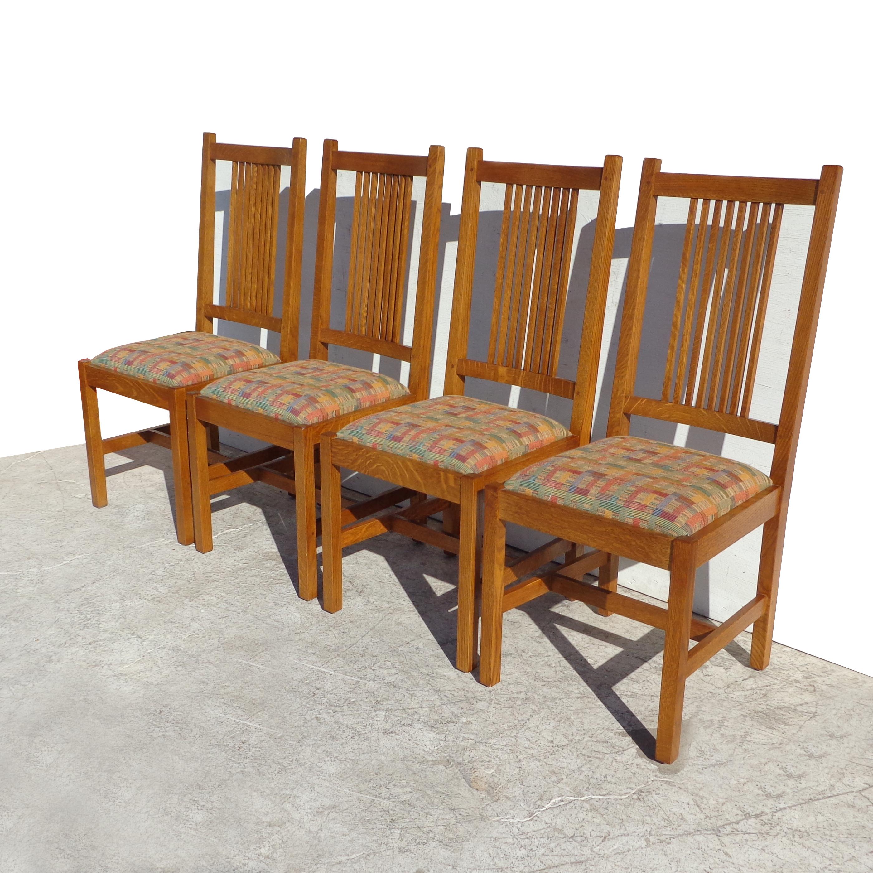 American Set of 6 Stickley Spindle Mission Collection Dining Chairs