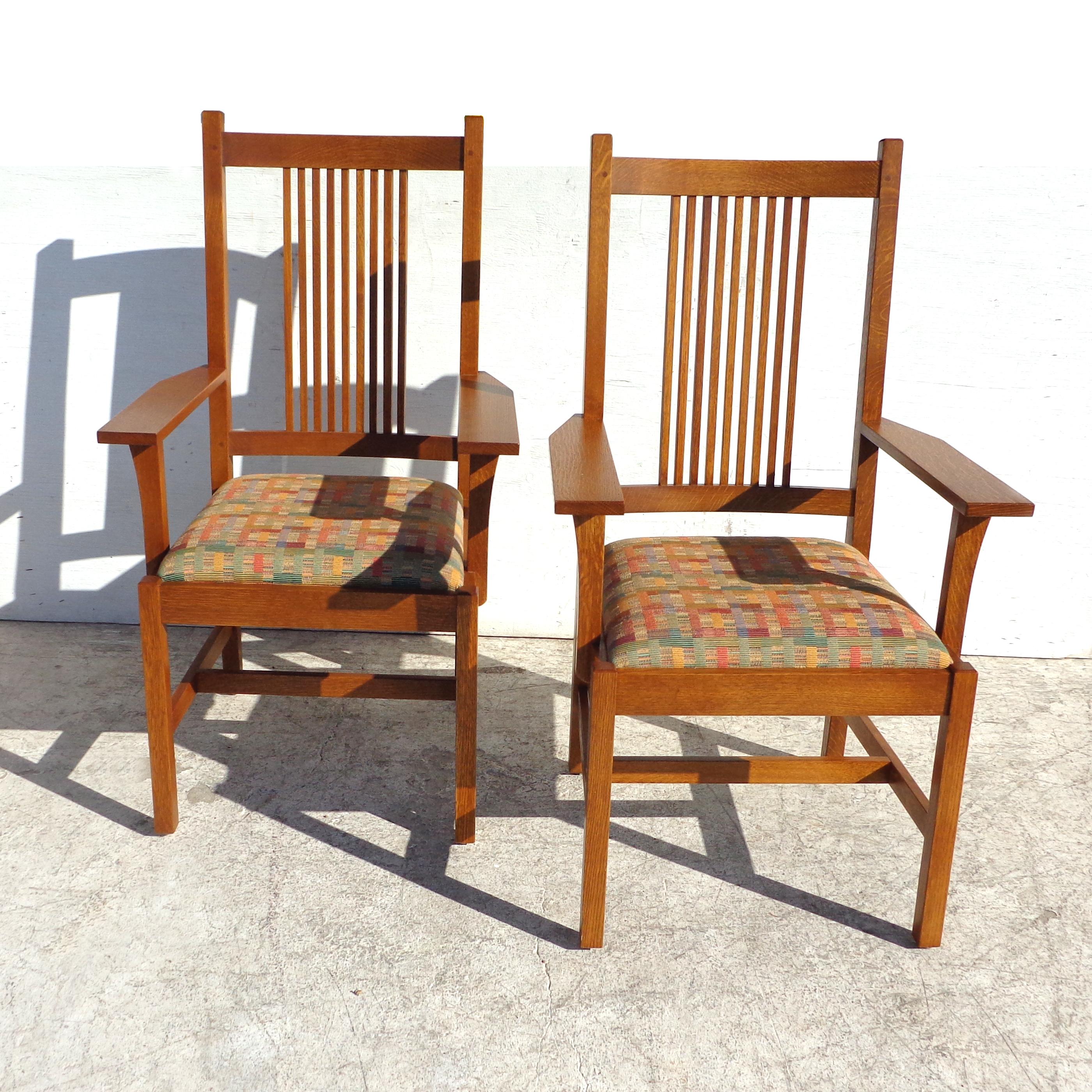 Set of 6 Stickley Spindle Mission Collection Dining Chairs In Good Condition In Pasadena, TX