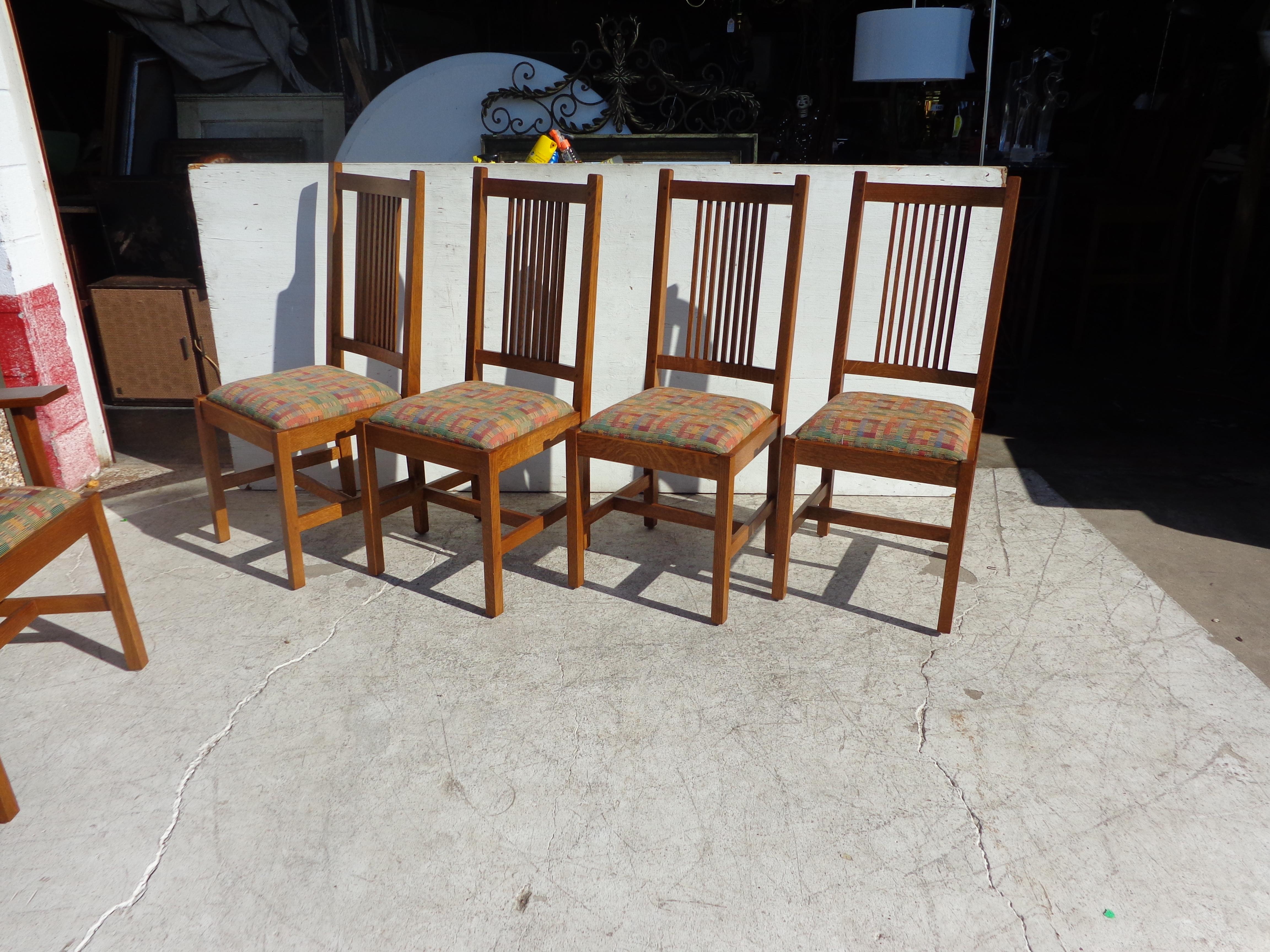 Set of 6 Stickley Spindle Mission Collection Dining Chairs 3