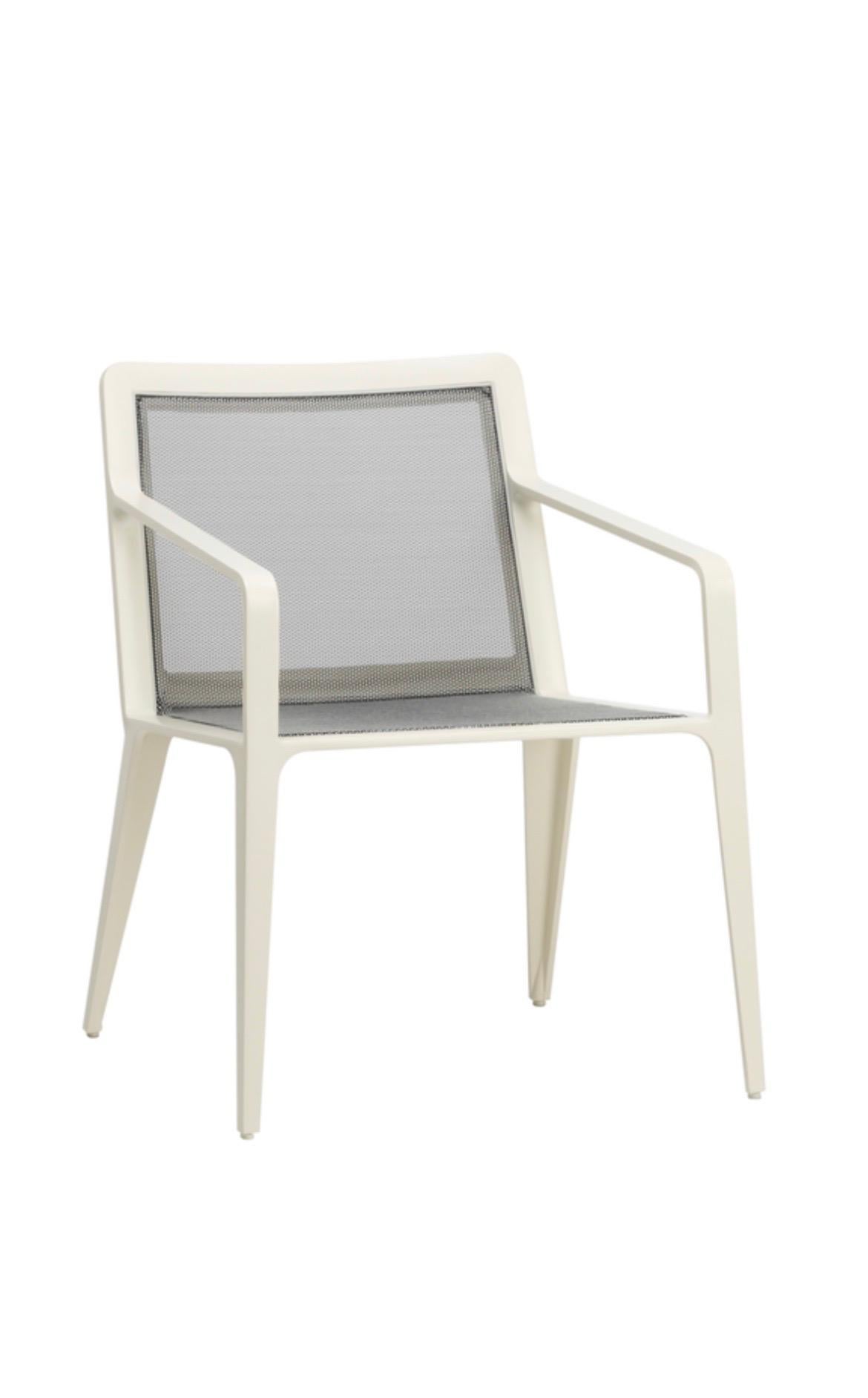 Aluminum Set of 6 Still Arm Patio Chairs Designed by Richard Frinier for Brown Jordan