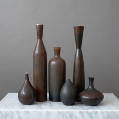 Set von 6 Steingutvasen von Carl-Harry Stalhane, Rorstrand, Schweden, 1950er Jahre