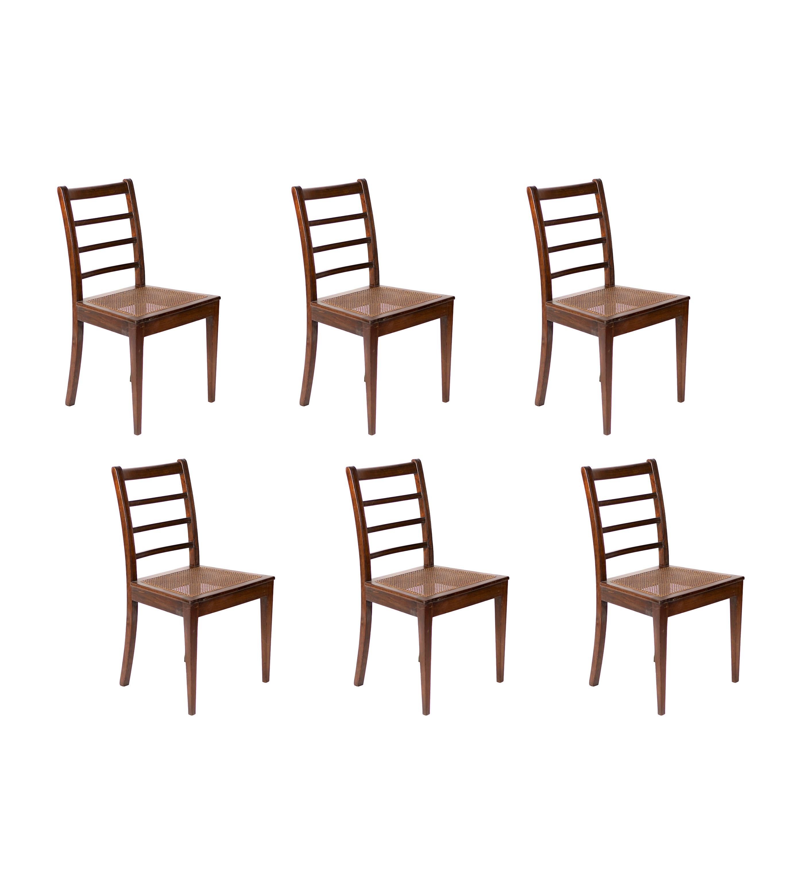 Juego De 6 Sillas Portuguesas Tapizadas De Paja, Siglo XX en venta 5