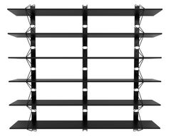 Set of 6 Strut Shelves from Souda, 84in, Black, Modern, Made to Order