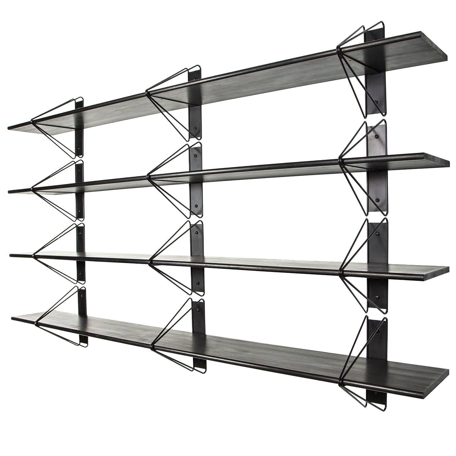 American Set of 6 Strut Shelves from Souda, Black, Modern, Made to Order For Sale