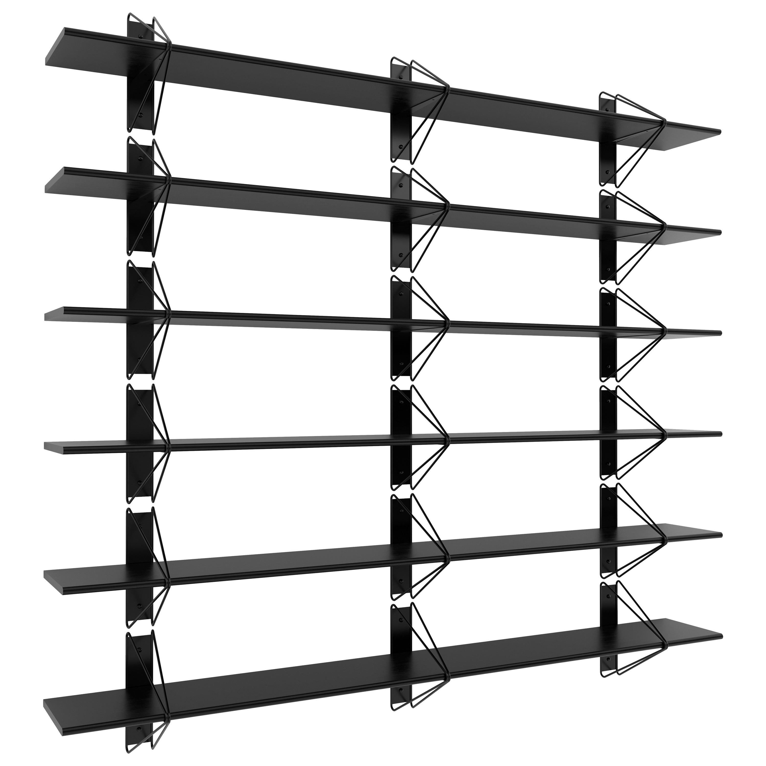 Set of 6 Strut Shelves from Souda, Black, Modern, Made to Order