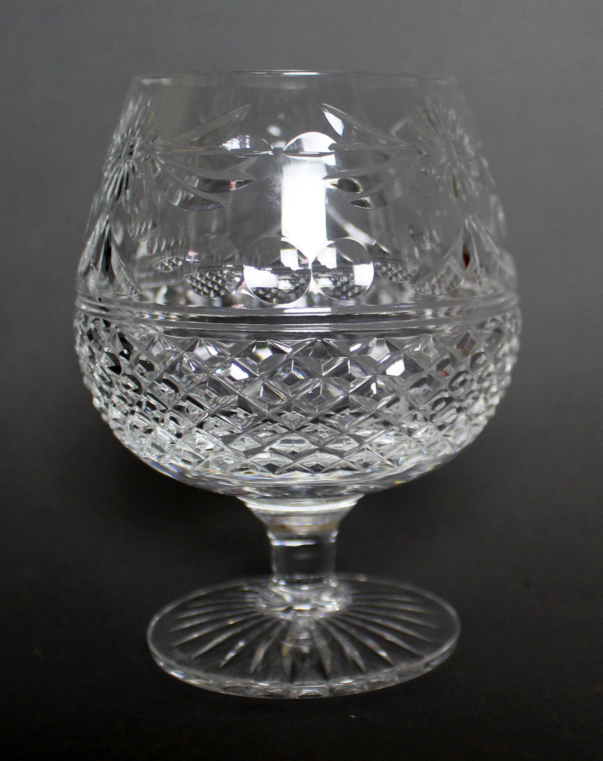 20th Century Set of 6 Stuart Beaconsfield Cut Brandy Glasses For Sale