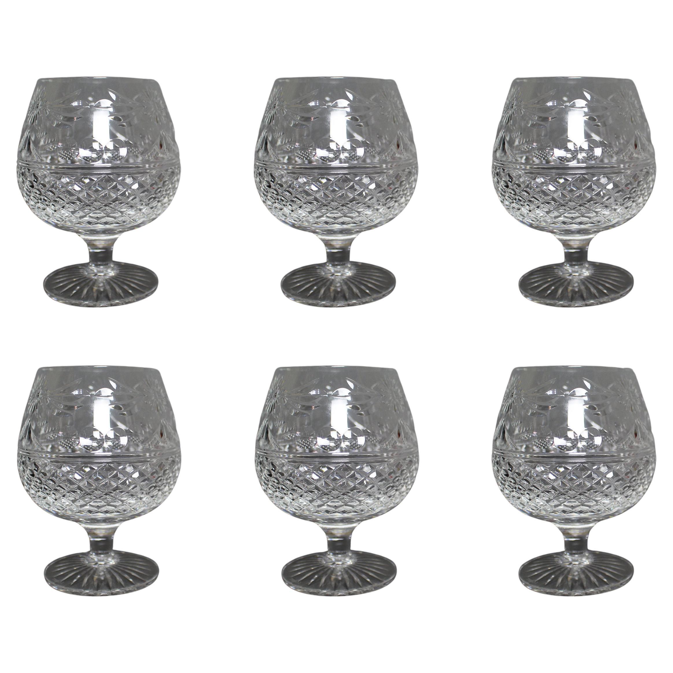 Set of 6 Stuart Beaconsfield Cut Brandy Glasses For Sale