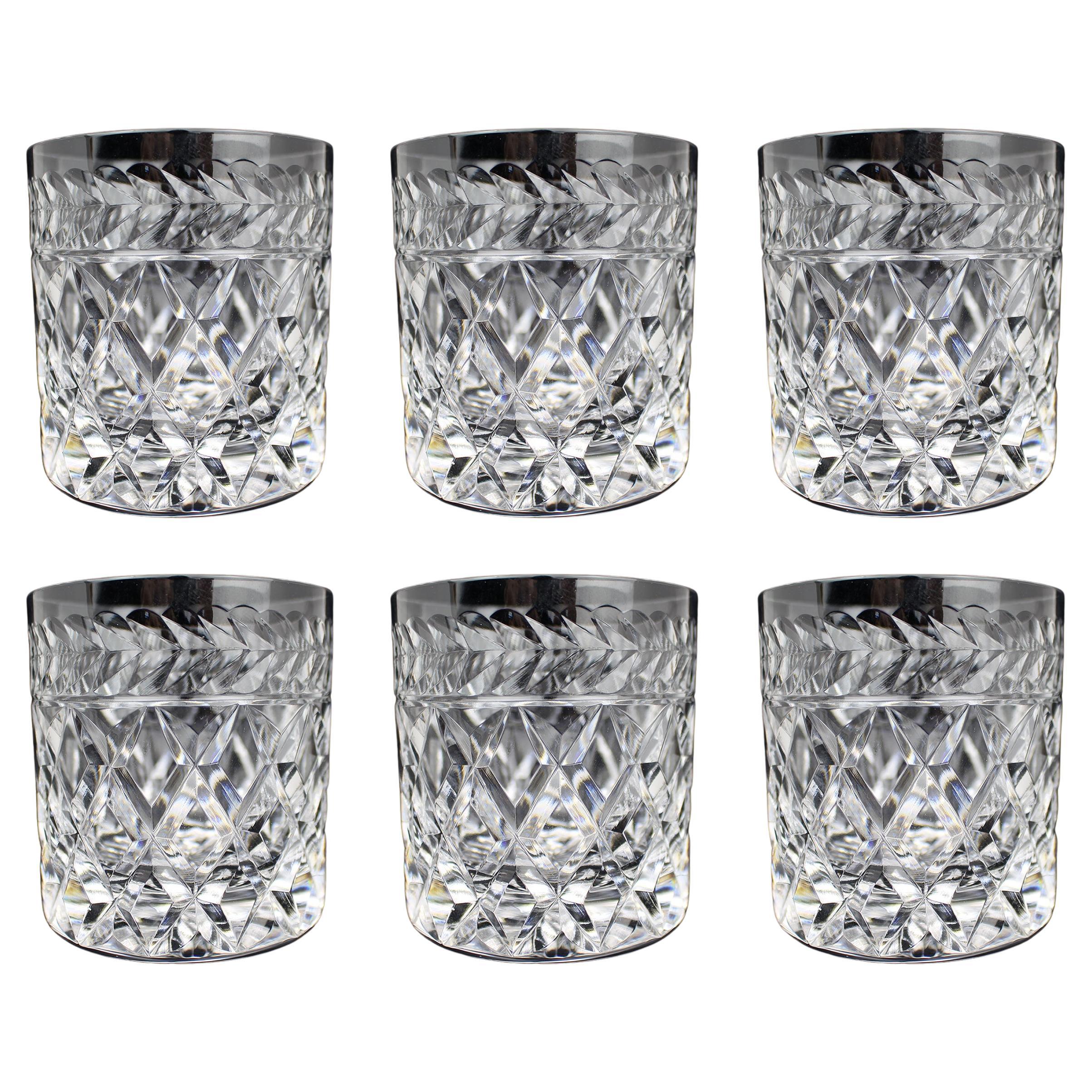 Lot de 6 gobelets à whisky en verre taillé Stuart Cheltenham