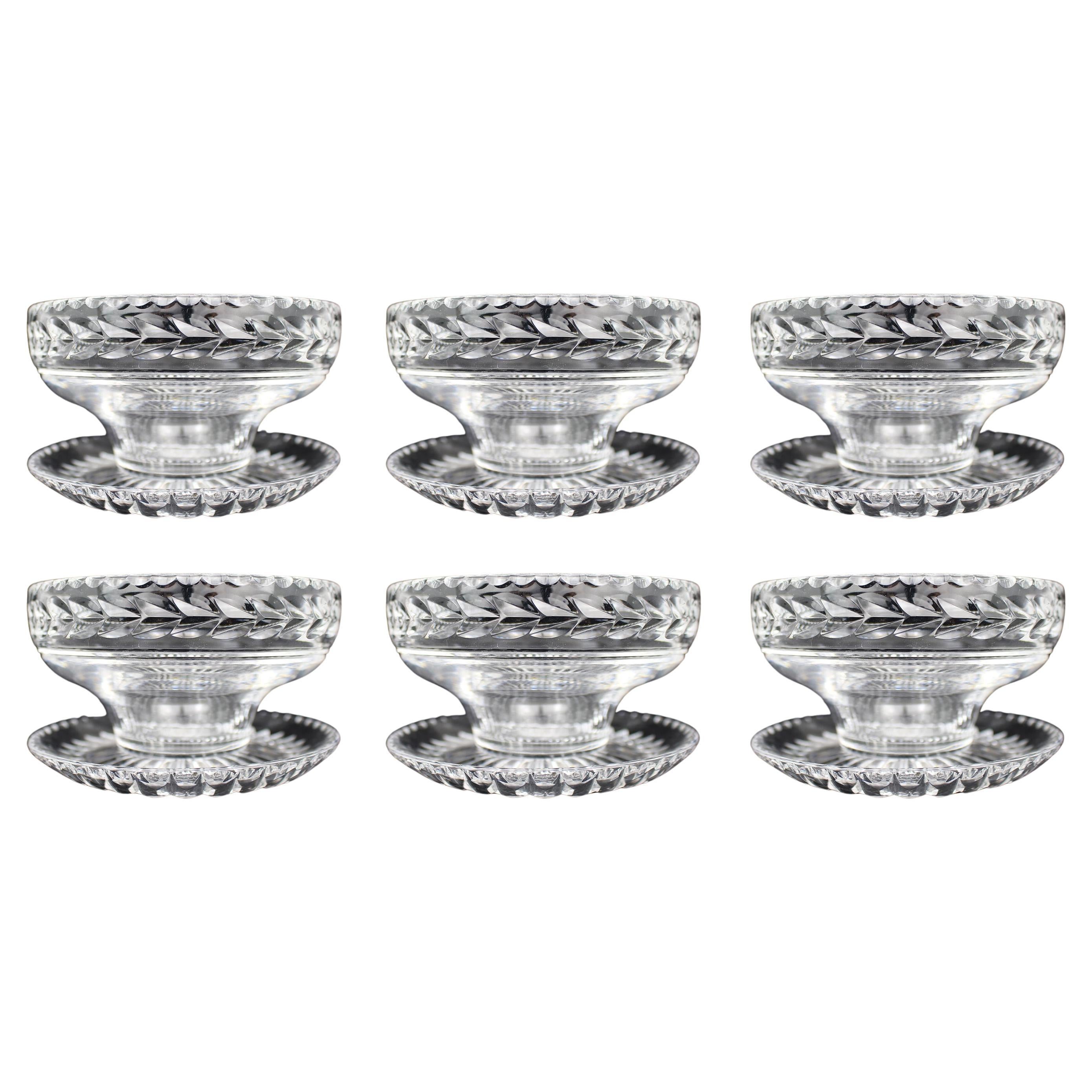 Ensemble de 6 coupes à sundae en verre taillé Stuart Crystal Cheltenham