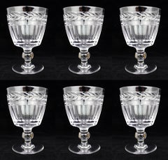 Set of 6 Stuart Crystal “Senator” Pattern Goblets