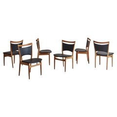 Set di 6 sedie da pranzo 'SW86' in vinile nero e Oak di Finn Juhls