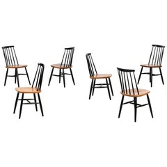 Set of 6 Swedish Chairs by Ilmari Tapiovaara, Fanett, 1960s