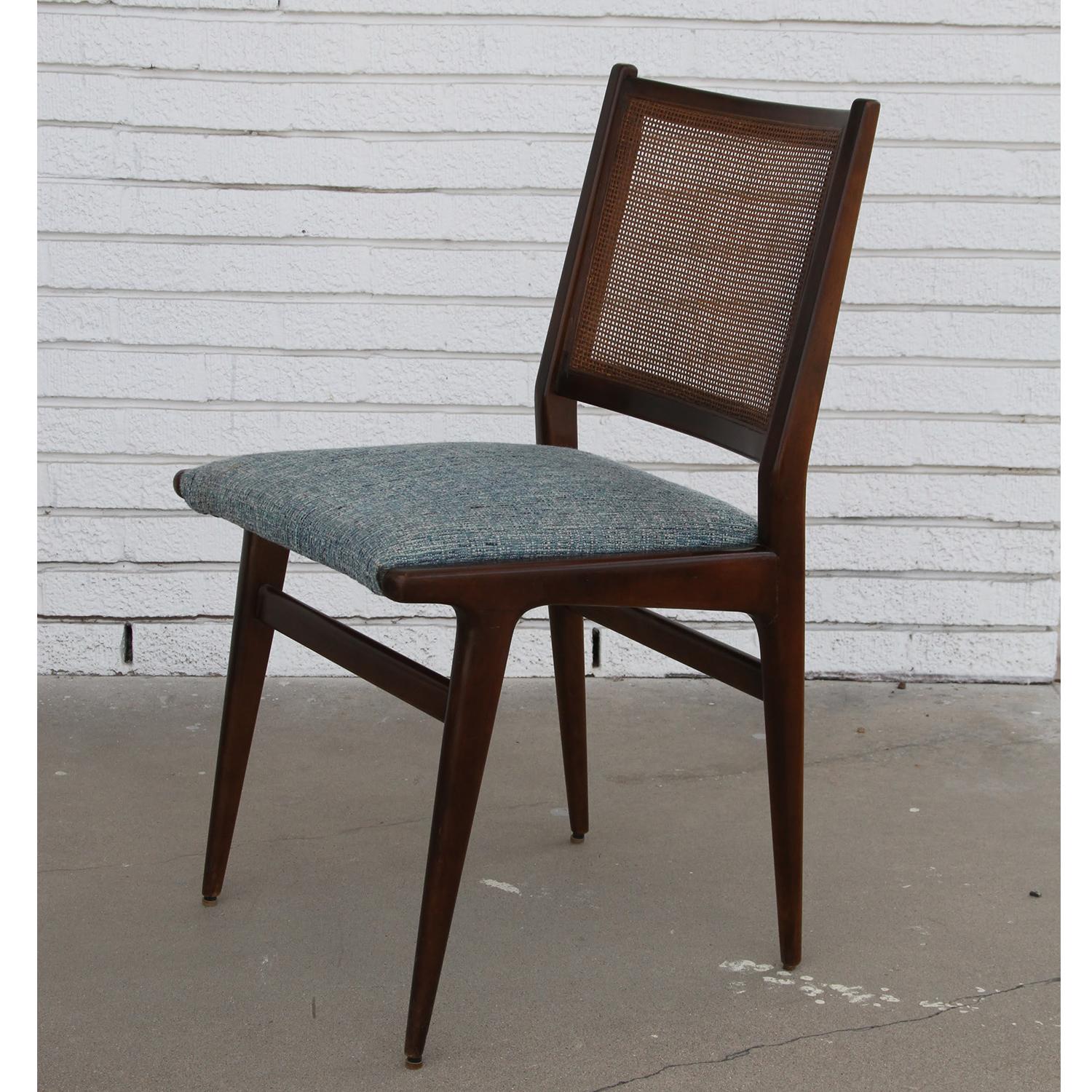 Set of 6 Swedish Dining Chairs Attributed to Karl Erik Ekselius in Teak and Cane For Sale 5