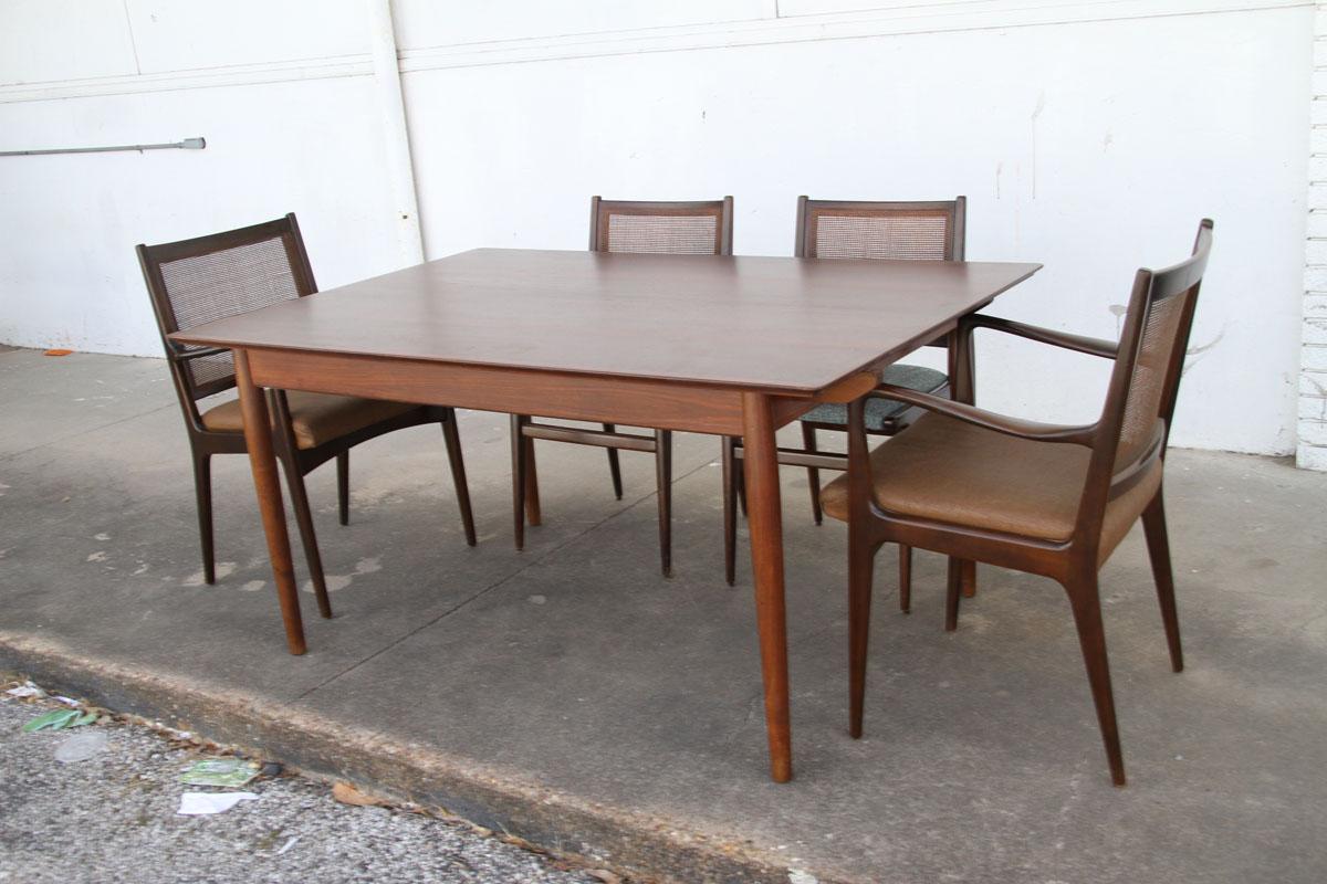 Set of 6 Swedish Dining Chairs Attributed to Karl Erik Ekselius in Teak and Cane For Sale 8
