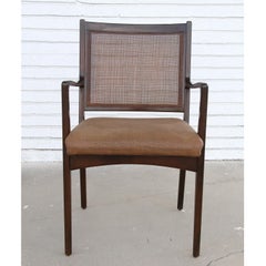 Set of 6 Swedish Dining Chairs Attributed to Karl Erik Ekselius in Teak and Cane