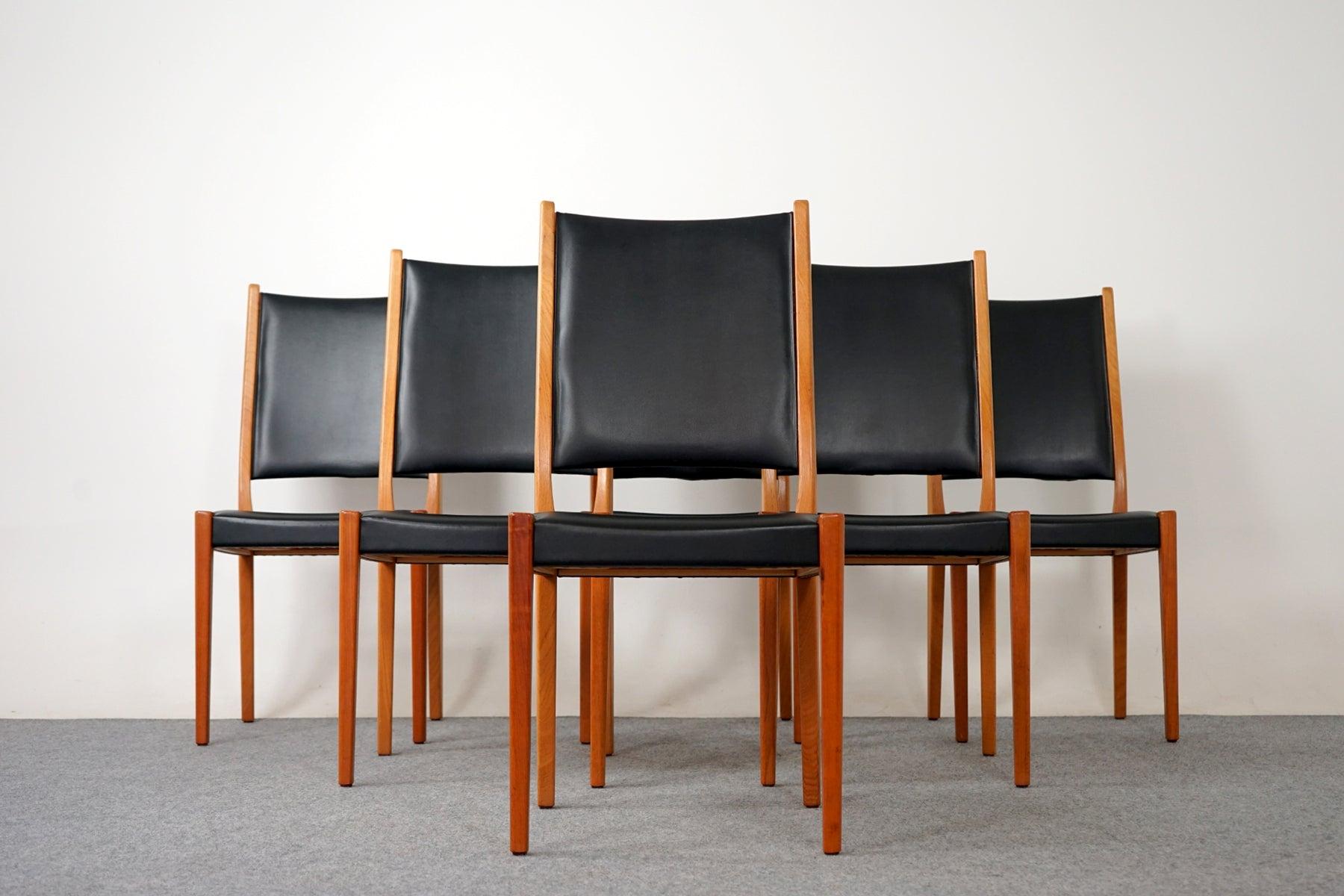 Set of 6 Swedish Mid-Century Teak & Vinyl Dining Chairs by Svegards Markaryd 4