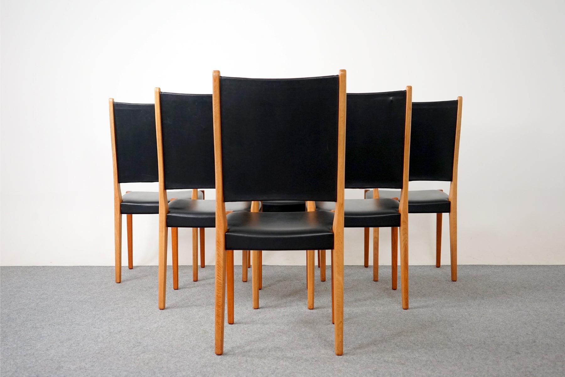 Set of 6 Swedish Mid-Century Teak & Vinyl Dining Chairs by Svegards Markaryd 5