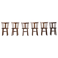 Set of 6 Swedish Modern Solid Pine Chairs, Made at Steneby Hemslöjd, 1975