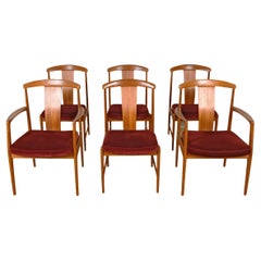 Vintage Set of 6 Swedish Modern Teak Dining Chairs by Folke Ohlsson for DUX