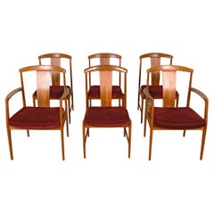 Ensemble de 6 chaises de salle à manger modernes suédoises en teck par Folke Ohlsson pour DUX