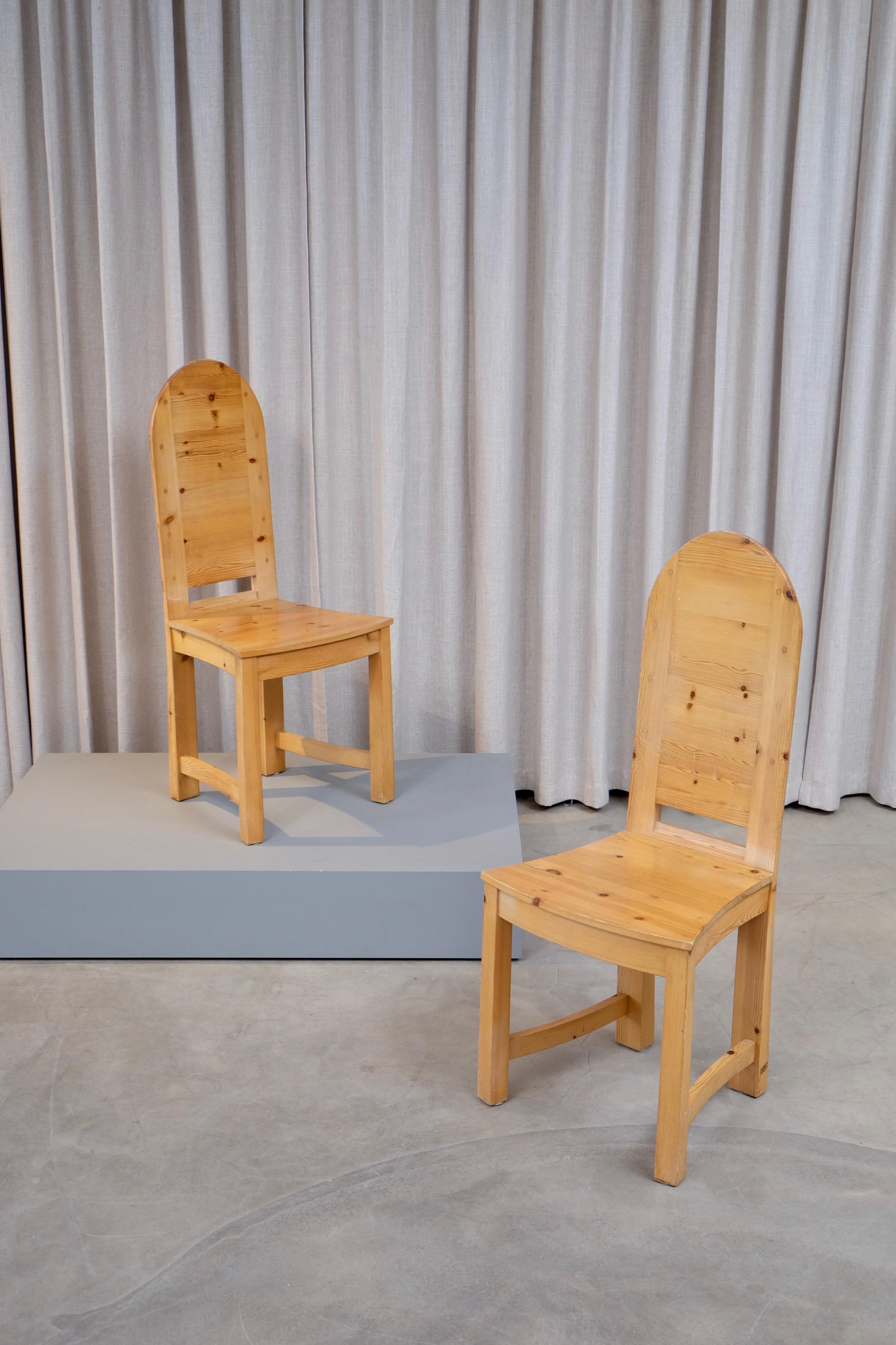 Set of 6 Swedish Pine Chairs, 1970s 5