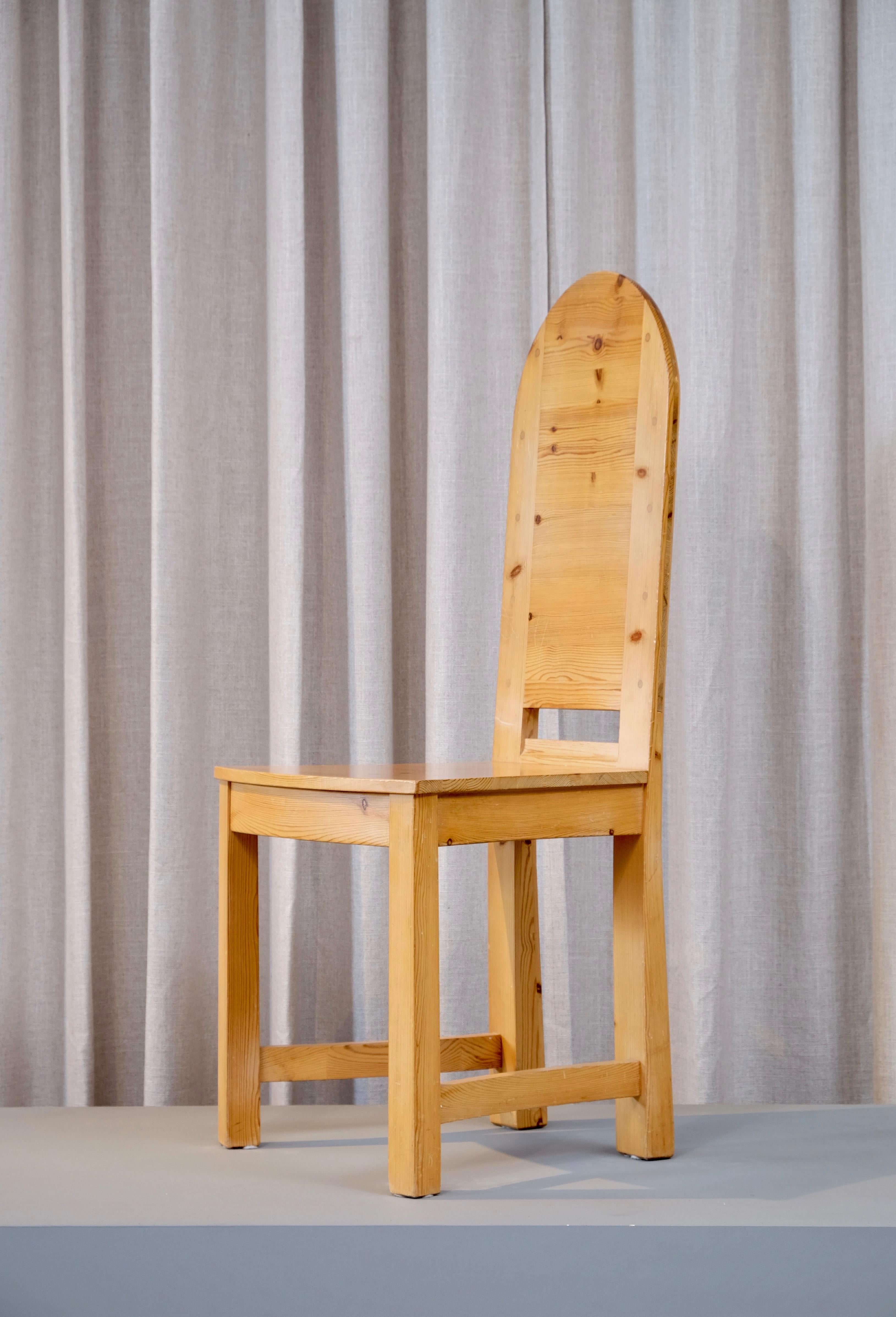 Late 20th Century Set of 6 Swedish Pine Chairs, 1970s