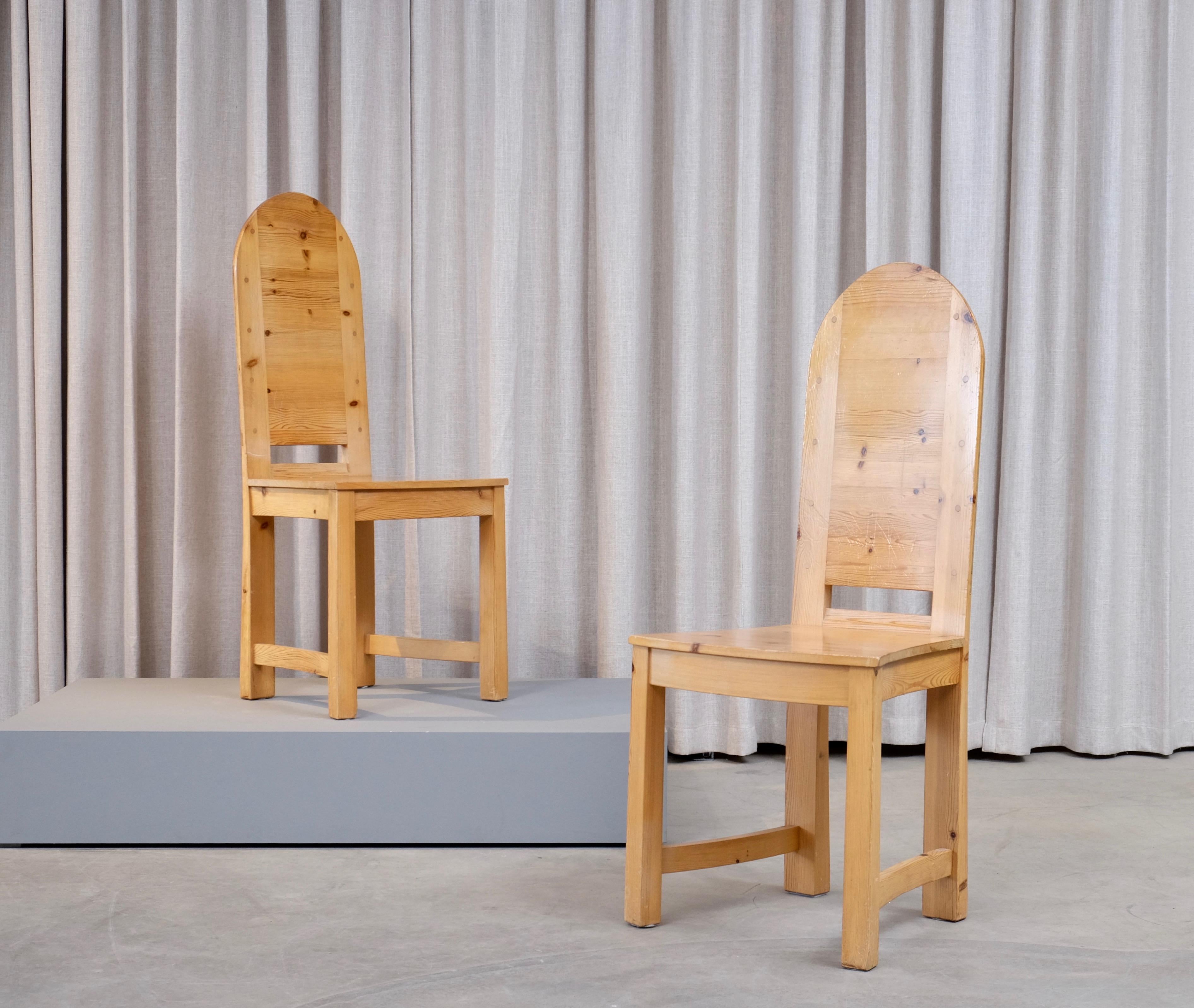 Set of 6 Swedish Pine Chairs, 1970s 1