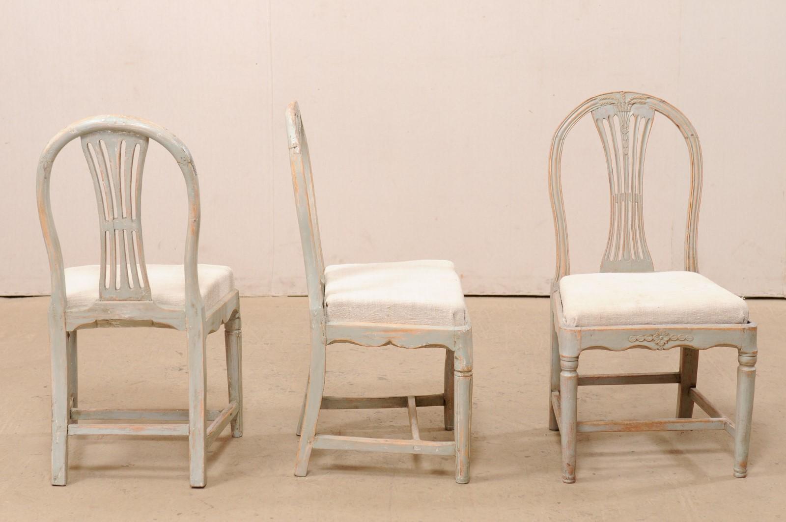 Set of 6 Swedish Provincial Gustavian Carved Wheat-Back Chairs 6