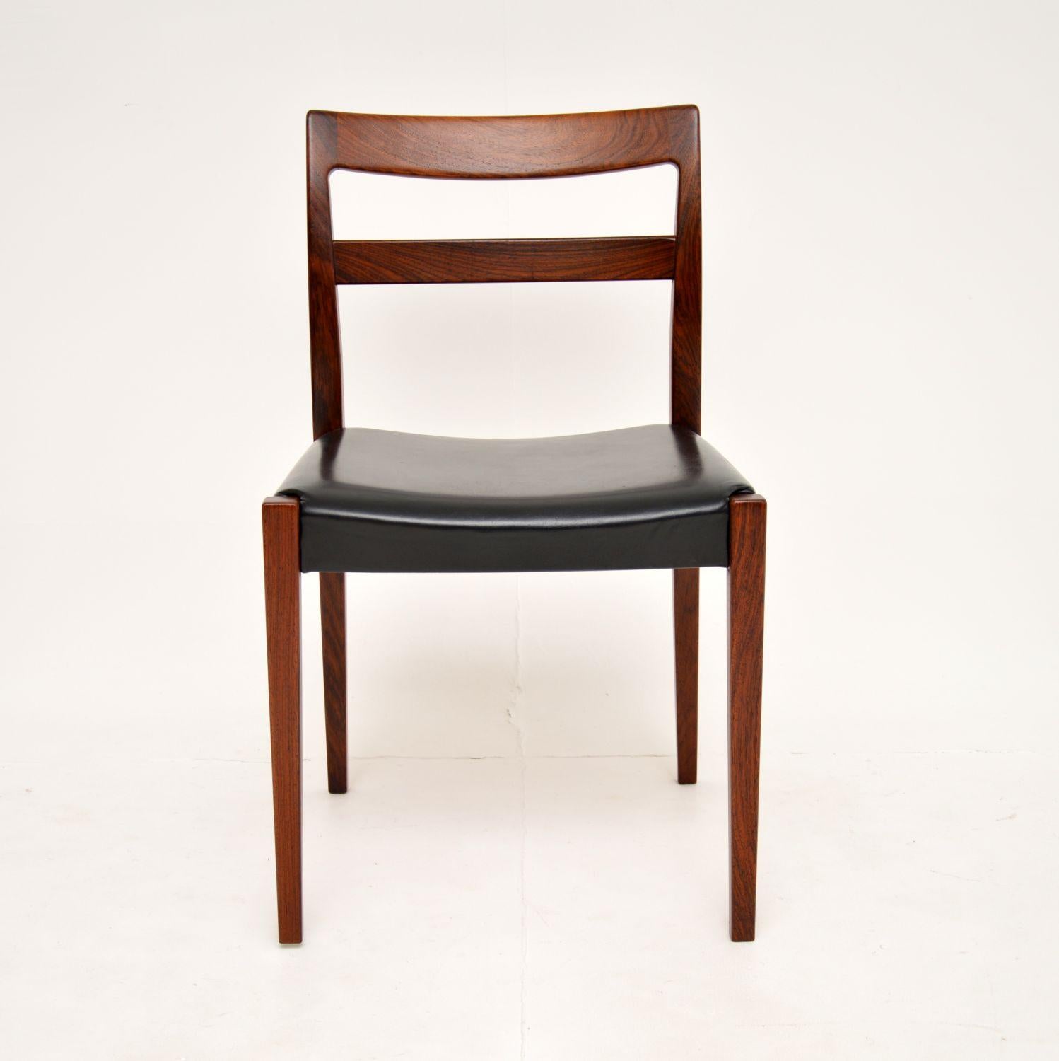 Set of 6 Swedish Vintage Wood & Leather Dining Chairs by Nils Jonsson In Good Condition In London, GB