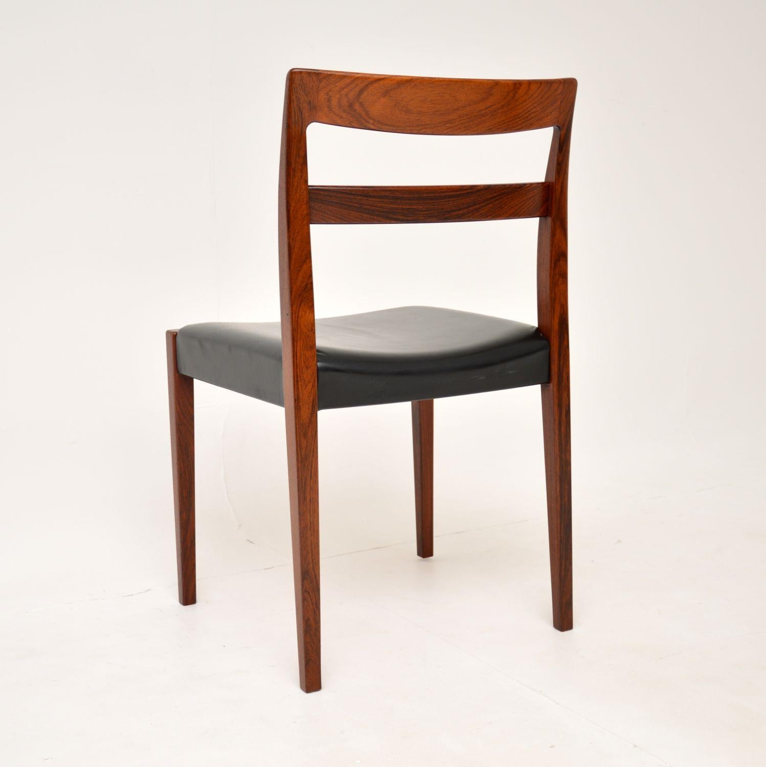 Set of 6 Swedish Vintage Wood & Leather Dining Chairs by Nils Jonsson 1