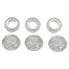 Set of 6 Swirl Bambous Baccarat Napkin Rings