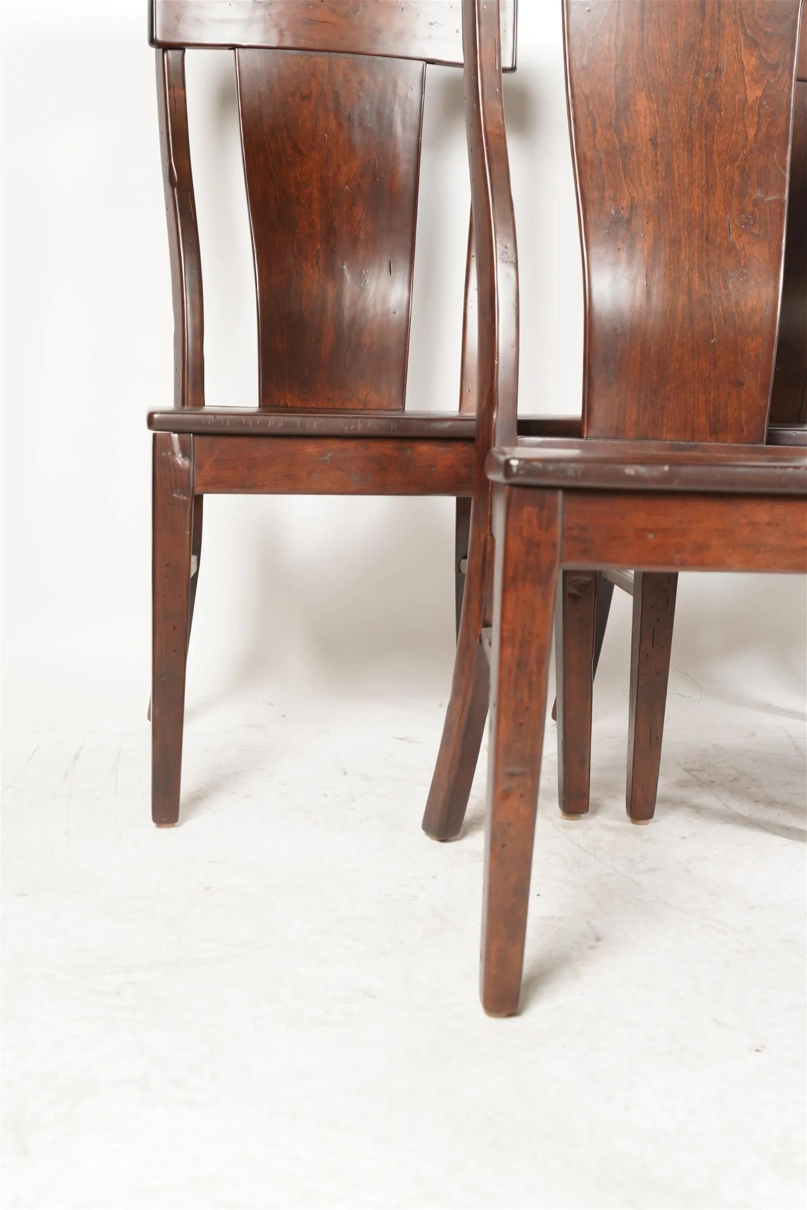 Arts and Crafts Set of 6 T Back Dining Chairs made by Simply Amish 