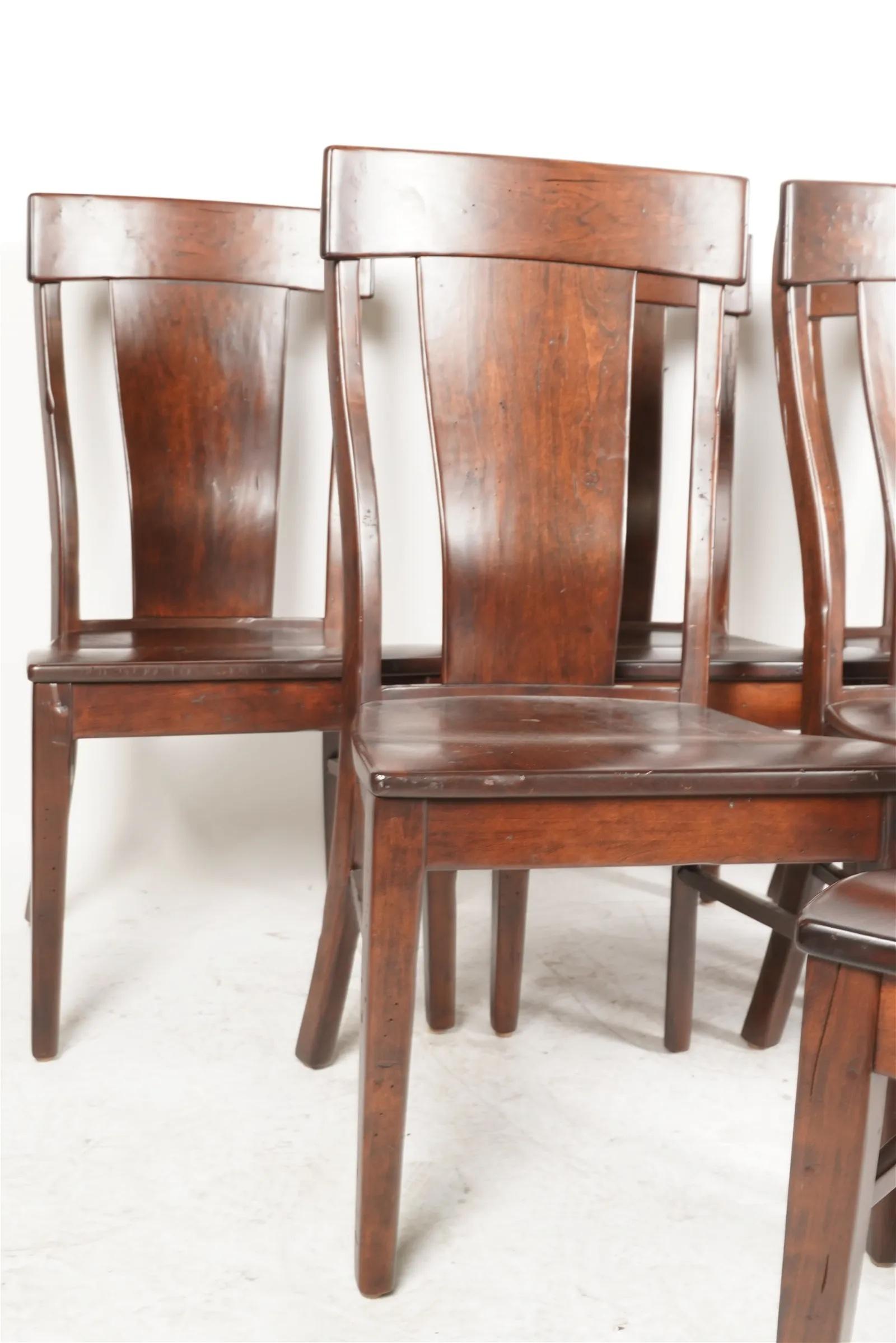 Hand-Crafted Set of 6 T Back Dining Chairs made by Simply Amish 