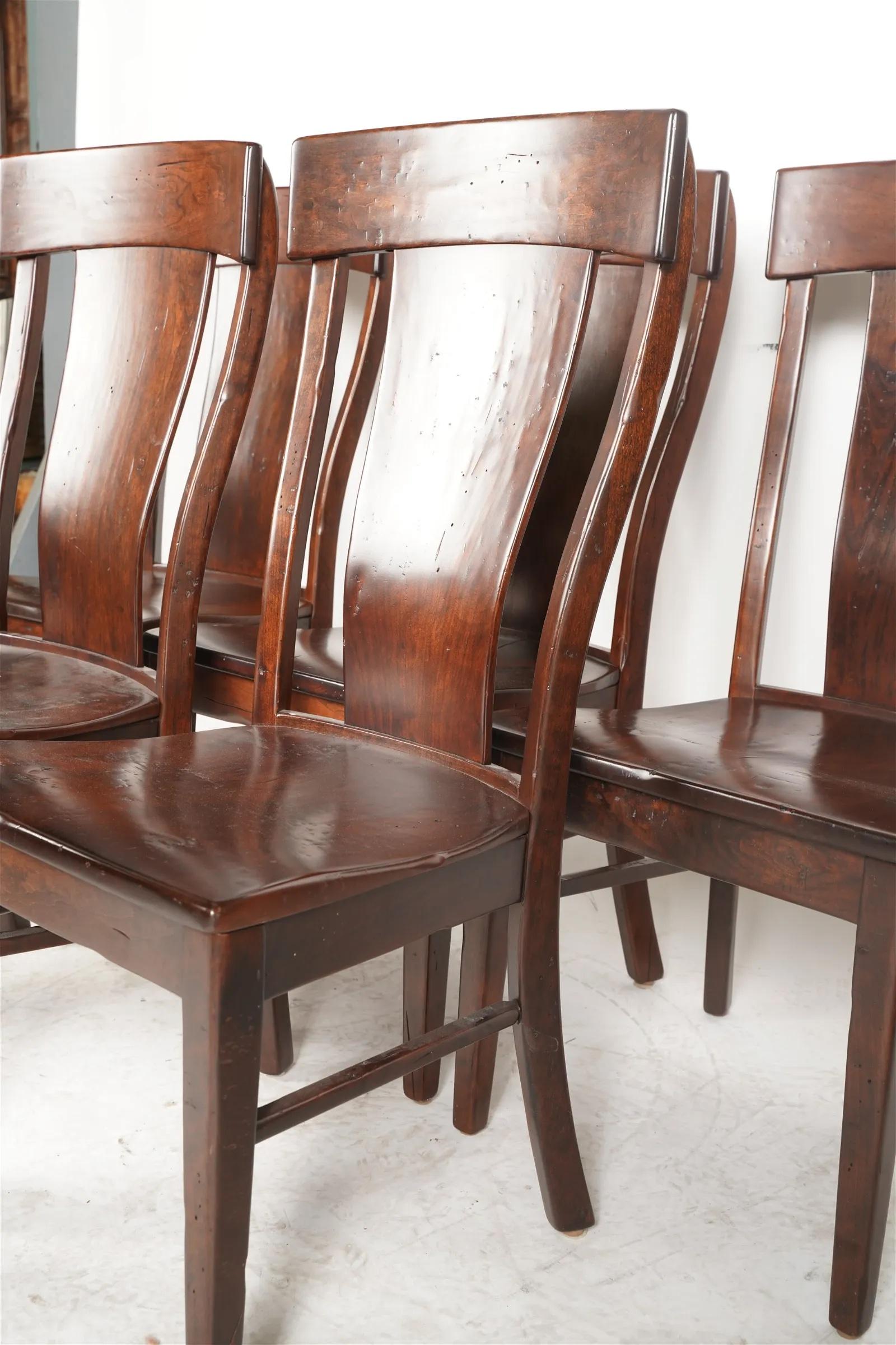 Contemporary Set of 6 T Back Dining Chairs made by Simply Amish 