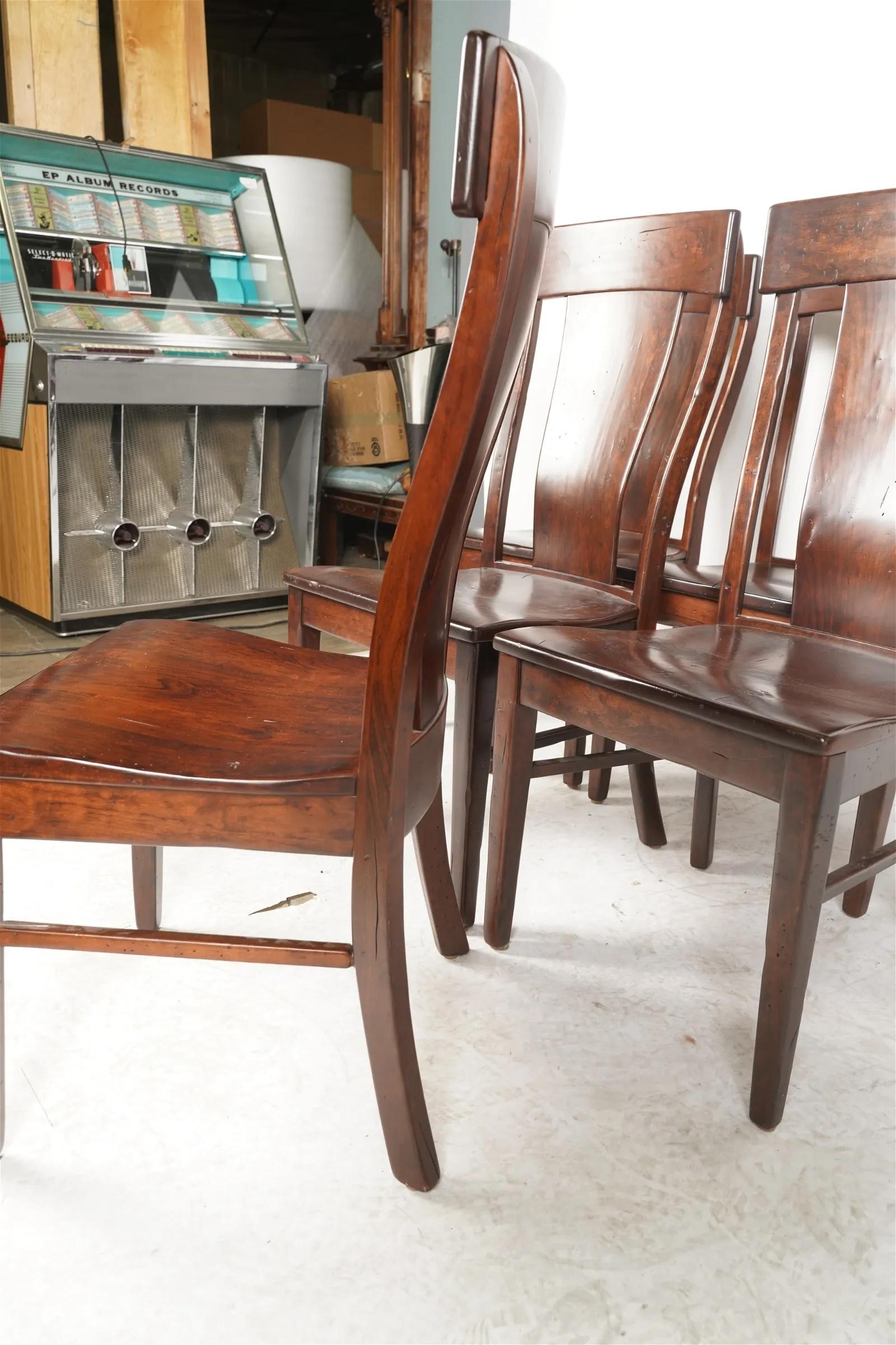 Hardwood Set of 6 T Back Dining Chairs made by Simply Amish 