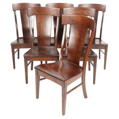 Satz von 6 Esszimmerstühlen mit T-Rückenlehne, hergestellt von einfachem Amish „Harlow“-Modell
