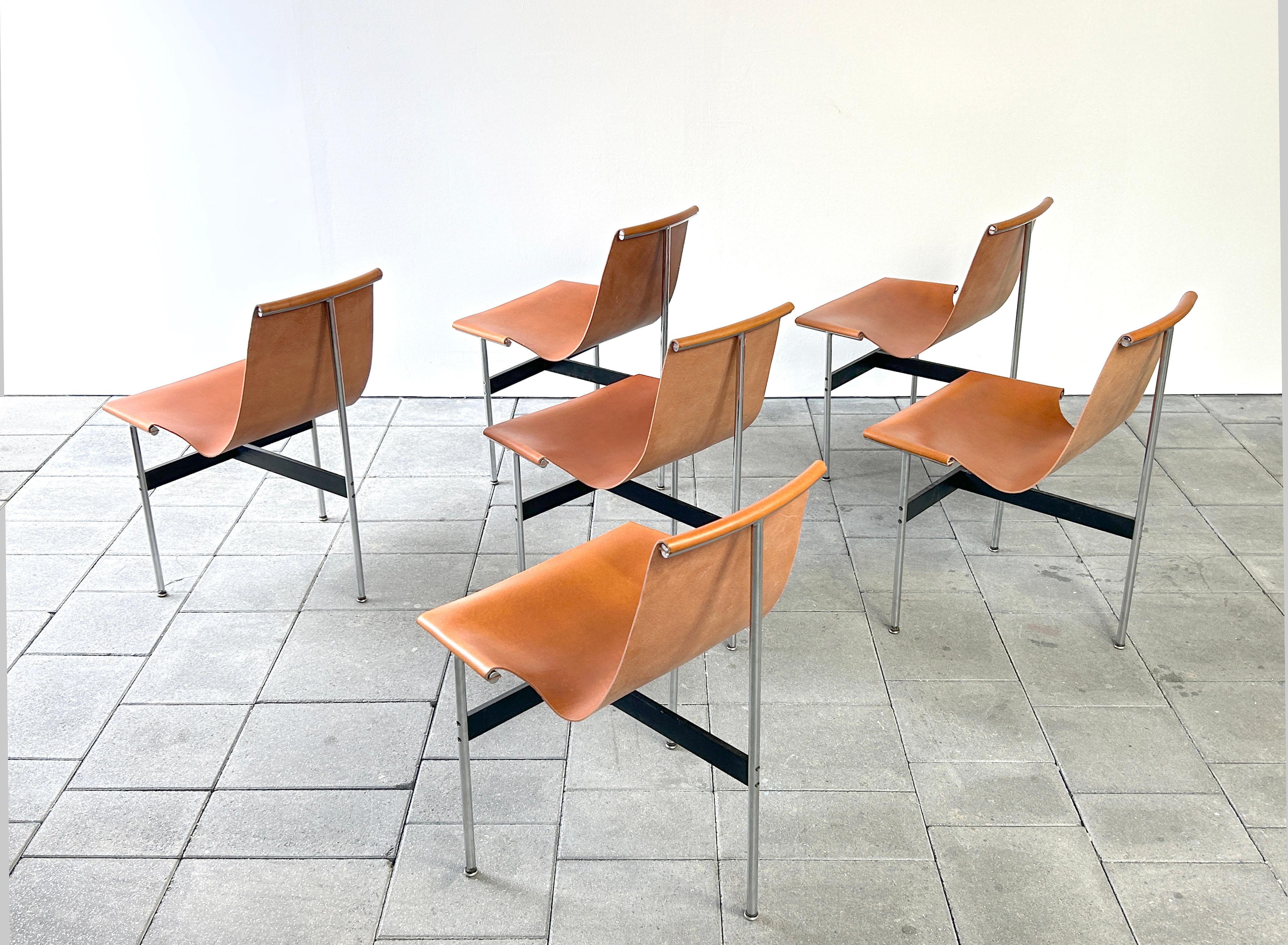 Set of 6 T-chairs designed by Katavolos Litell & Kelley in 1952 For Sale 1