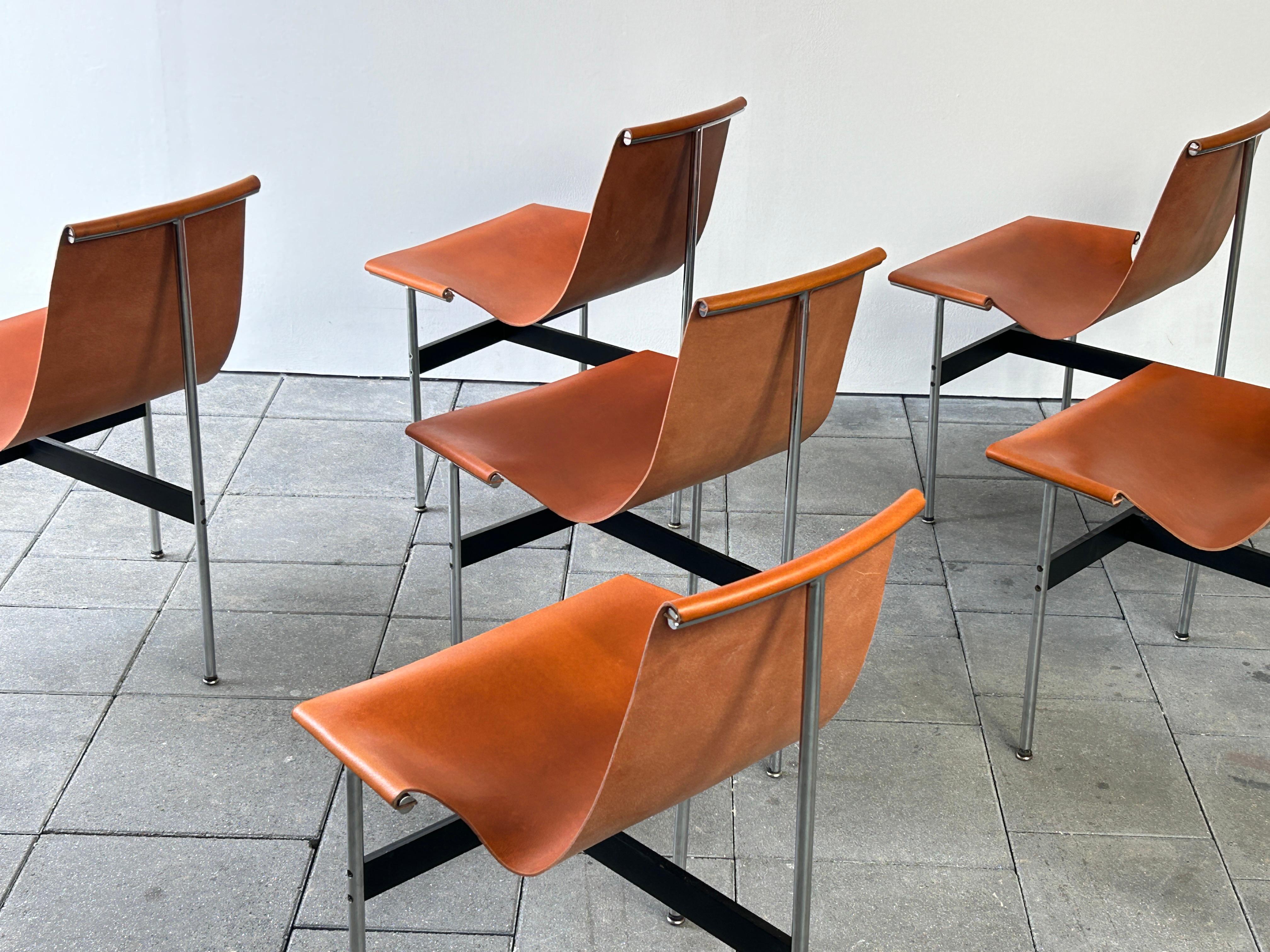 Set of 6 T-chairs designed by Katavolos Litell & Kelley in 1952 For Sale 2