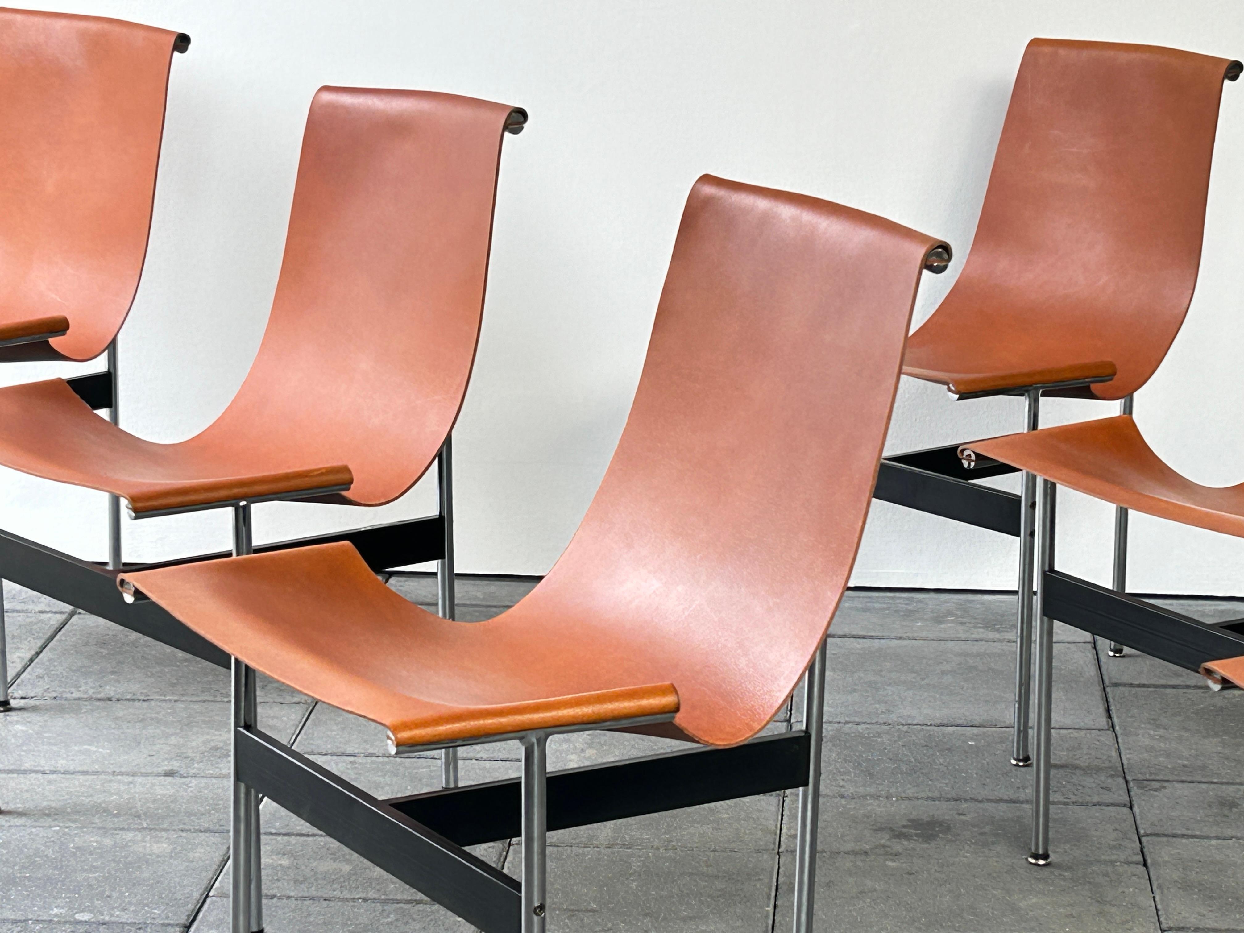 Ensemble de 6 chaises en T conçues par Katavolos Litell & Kelley en 1952 en vente 5