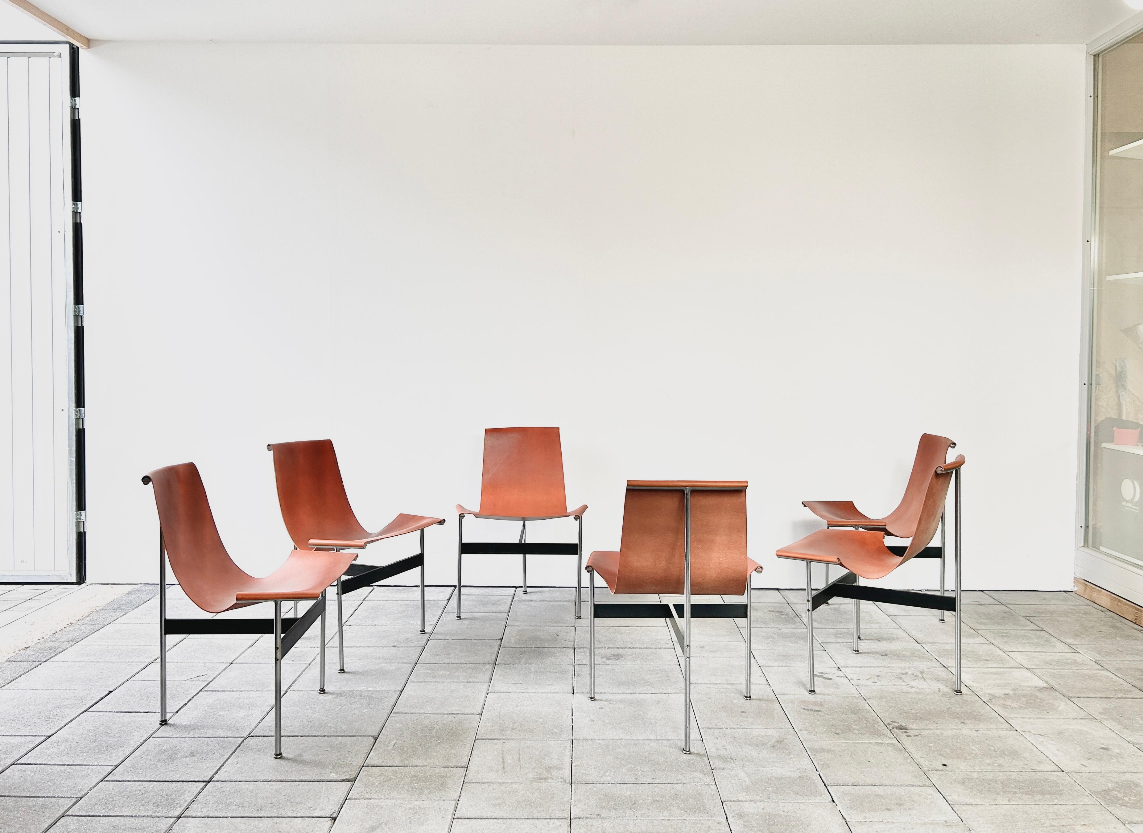 Mid-Century Modern Ensemble de 6 chaises en T conçues par Katavolos Litell & Kelley en 1952 en vente