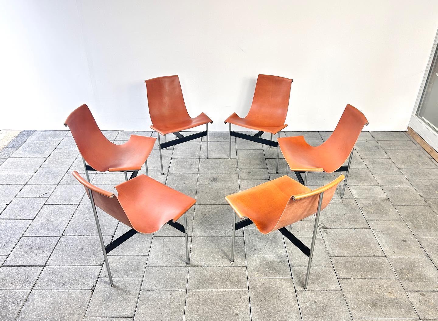 italien Ensemble de 6 chaises en T conçues par Katavolos Litell & Kelley en 1952 en vente