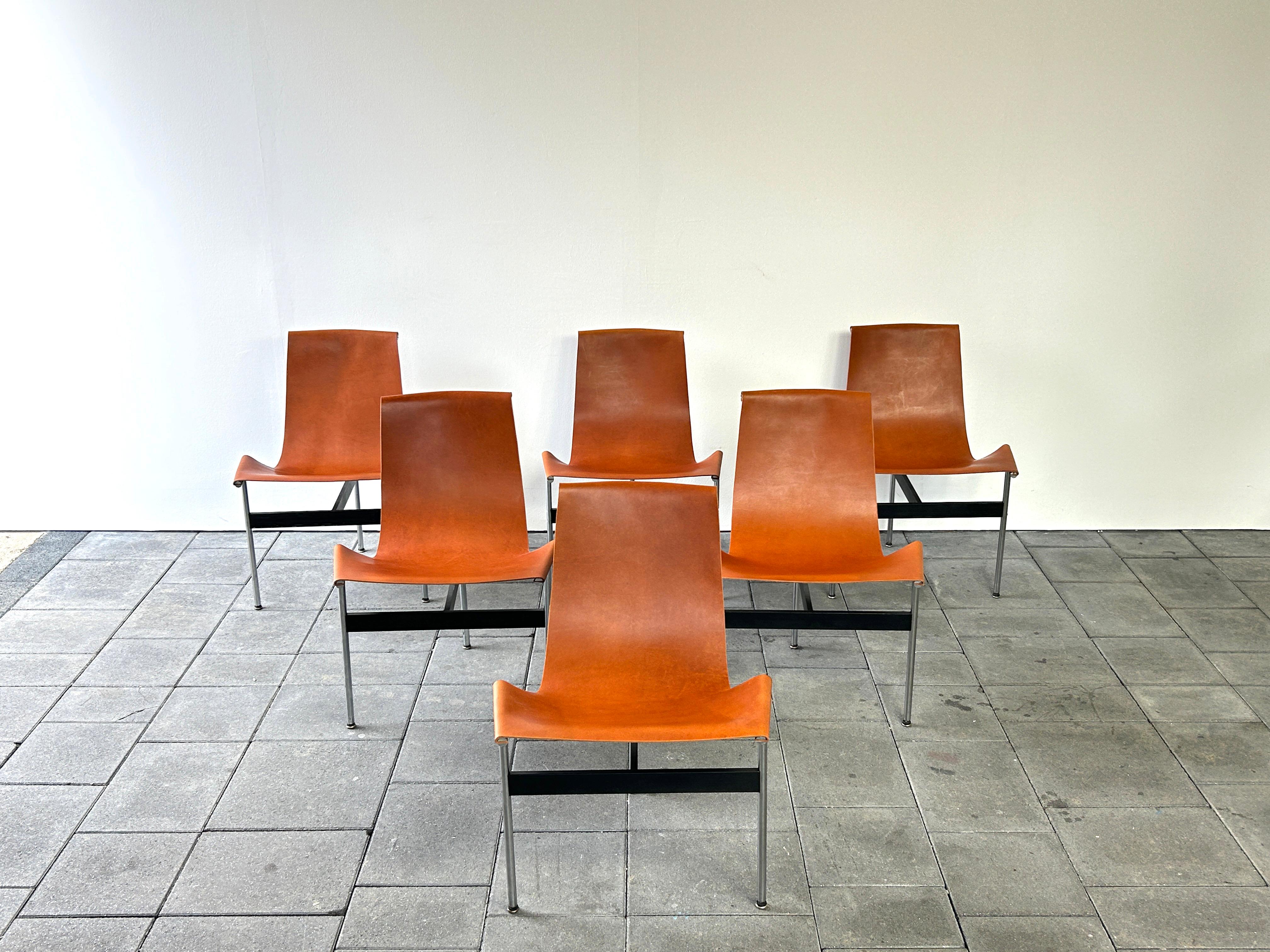 American Set of 6 T-chairs designed by Katavolos Litell & Kelley in 1952 For Sale